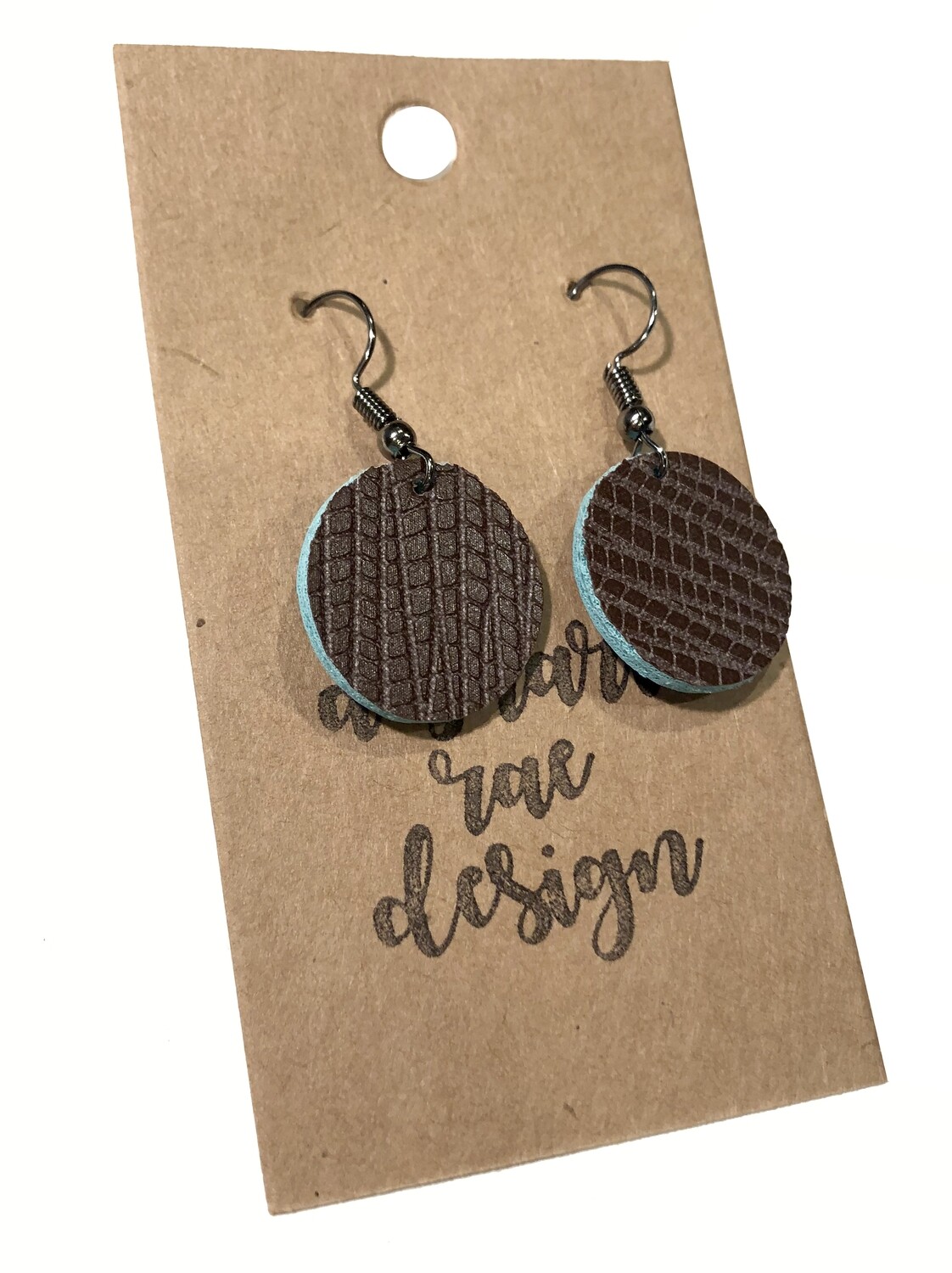 Brown Turquoise Small Circles