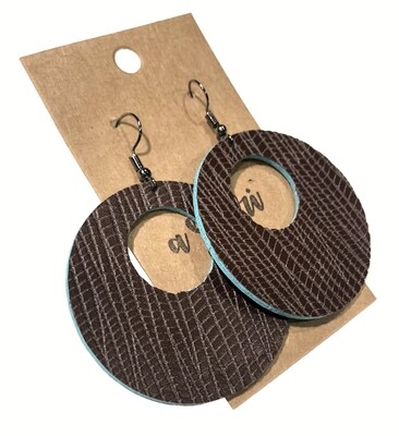 Brown Turquoise Large Circle Cutouts