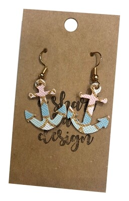 Anchor Mermaid Scales Pink &amp; Blue