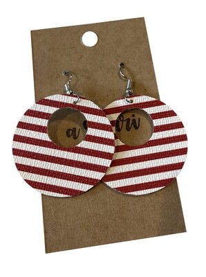 Red &amp; White Stripe Circle Cutouts