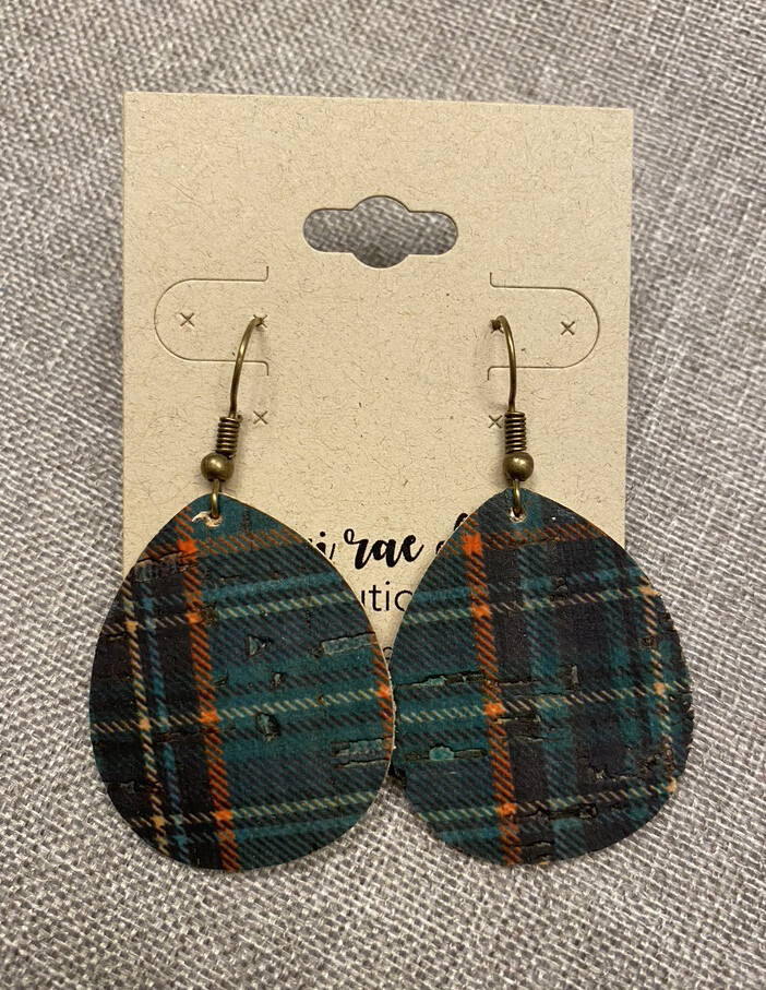 Green Plaid Drops
