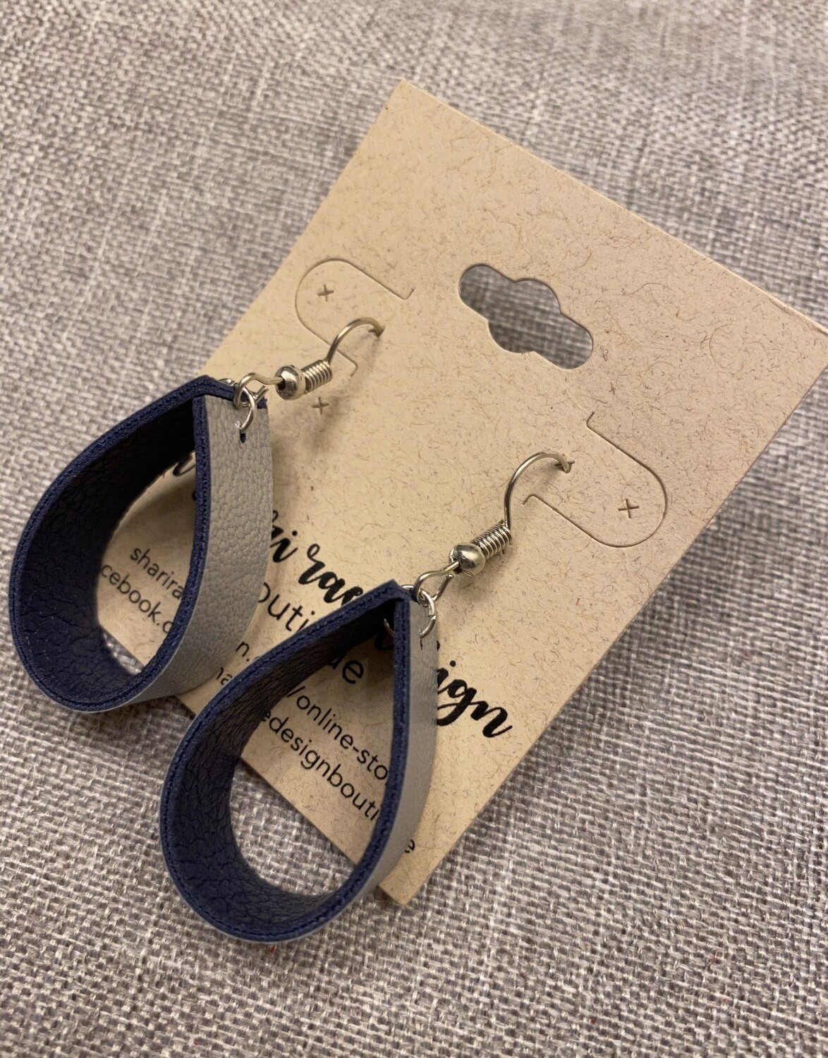 Navy &amp; Silver Loops
