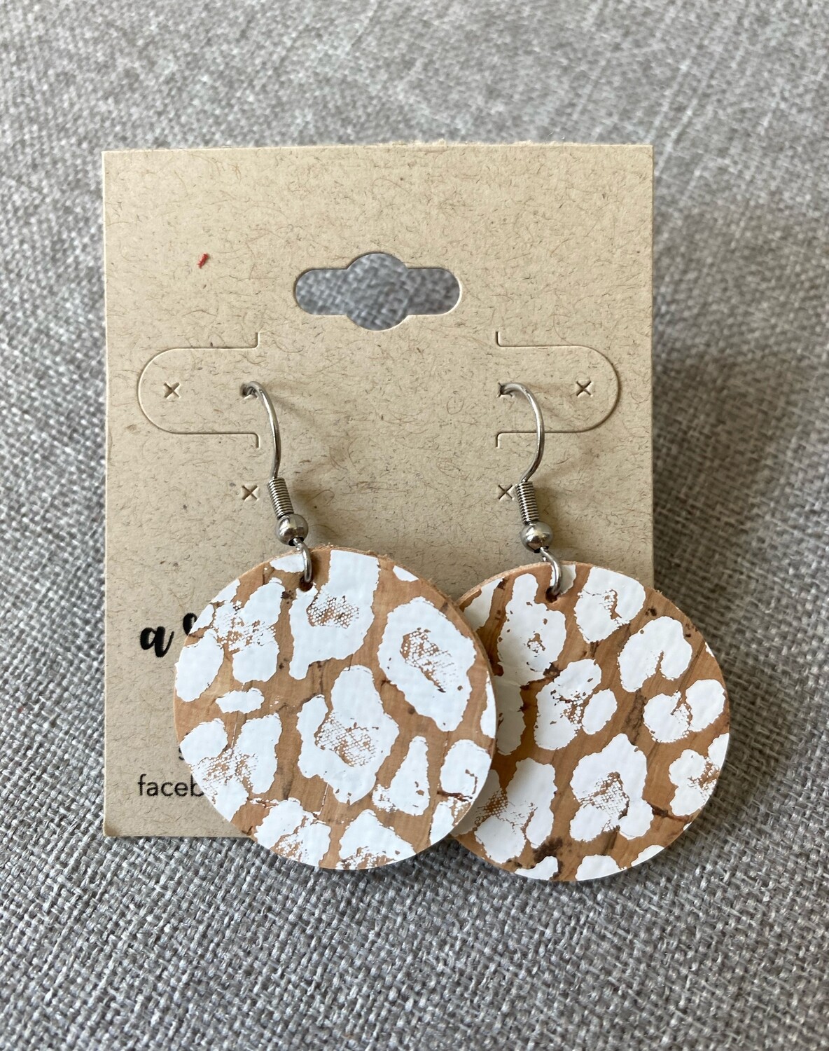 White Leopard Print Circle Cutouts