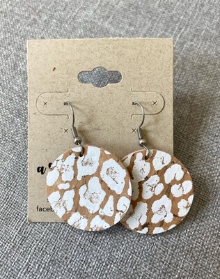 White Leopard Print Circle Cutouts