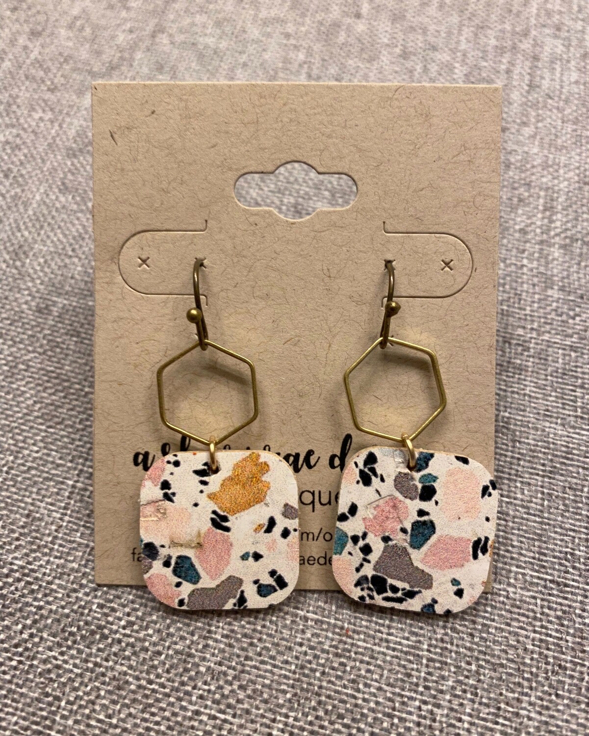 Marbled &amp; Brass Hexagon Squares