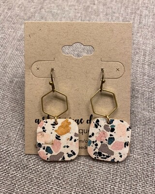 Marbled &amp; Brass Hexagon Squares
