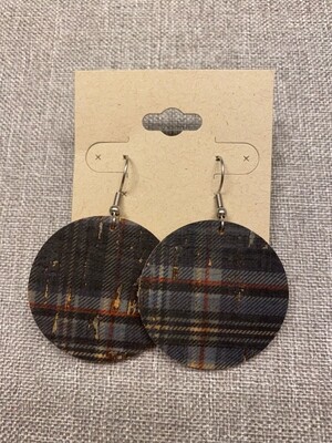 Dark Navy Plaid Circles