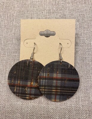 Dark Navy Plaid Circles Small