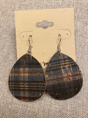 Dark Navy Plaid Drops Large