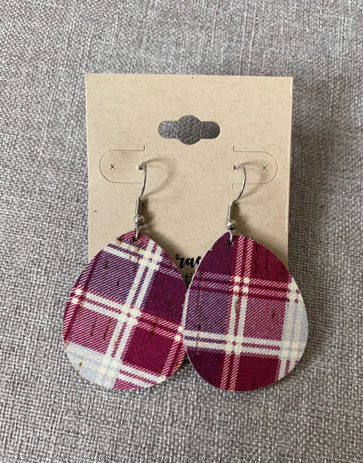 Cranberry Plaid Drops