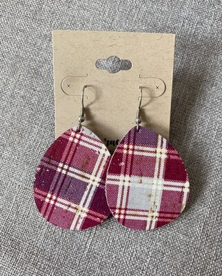 Cranberry Plaid Drops Large