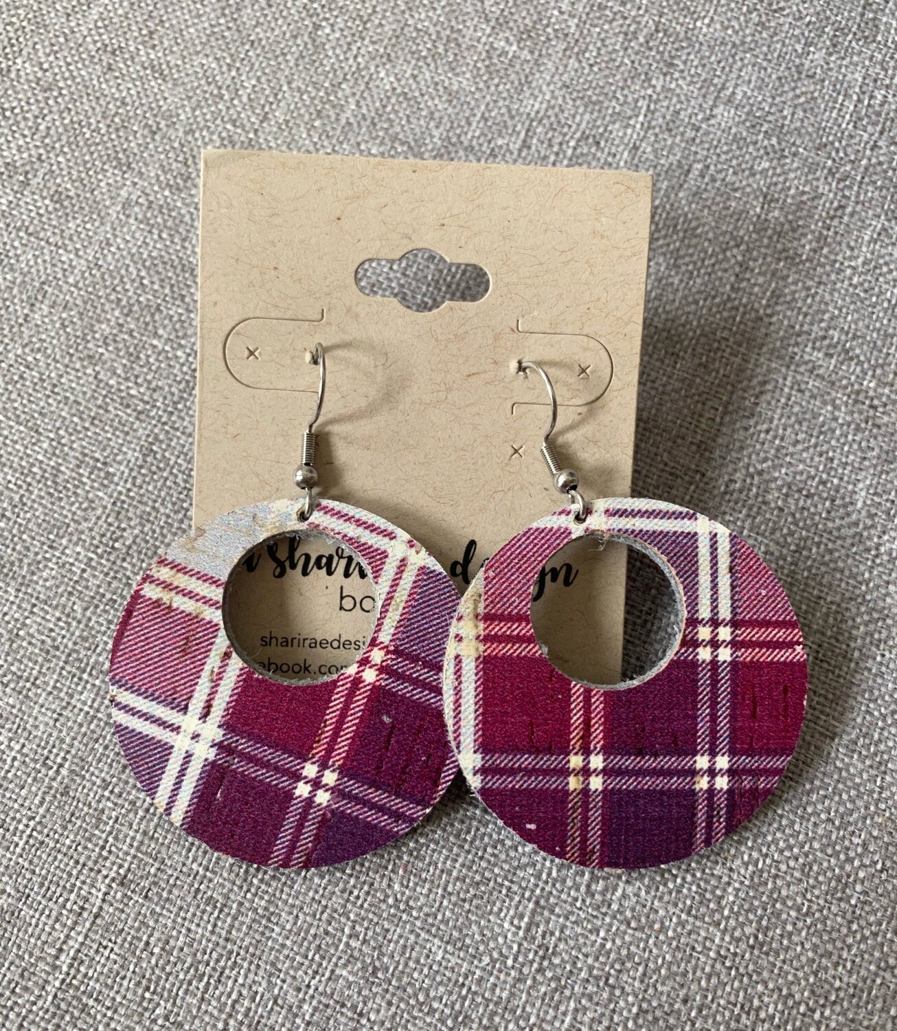 Cranberry Plaid Circle Cutouts
