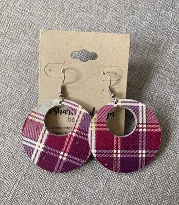 Cranberry Plaid Circle Cutouts