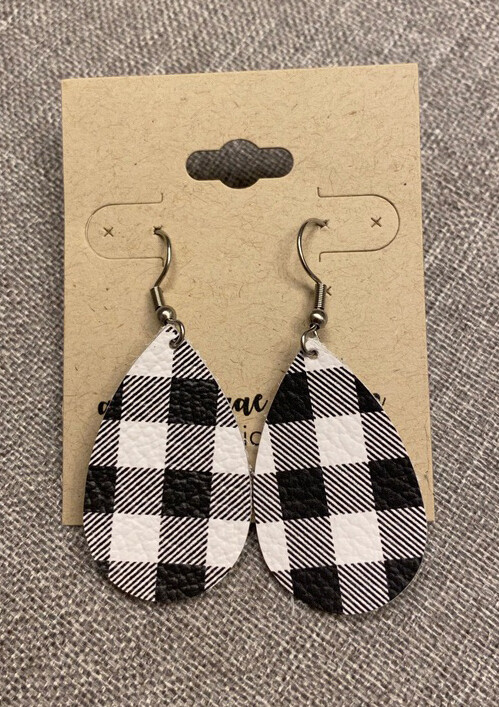 Black &amp; White Buffalo Tear Drops Small