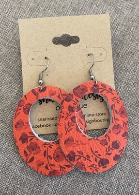 Red Wildflower Oval Cutouts