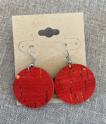 Red Gold Flecks Circles