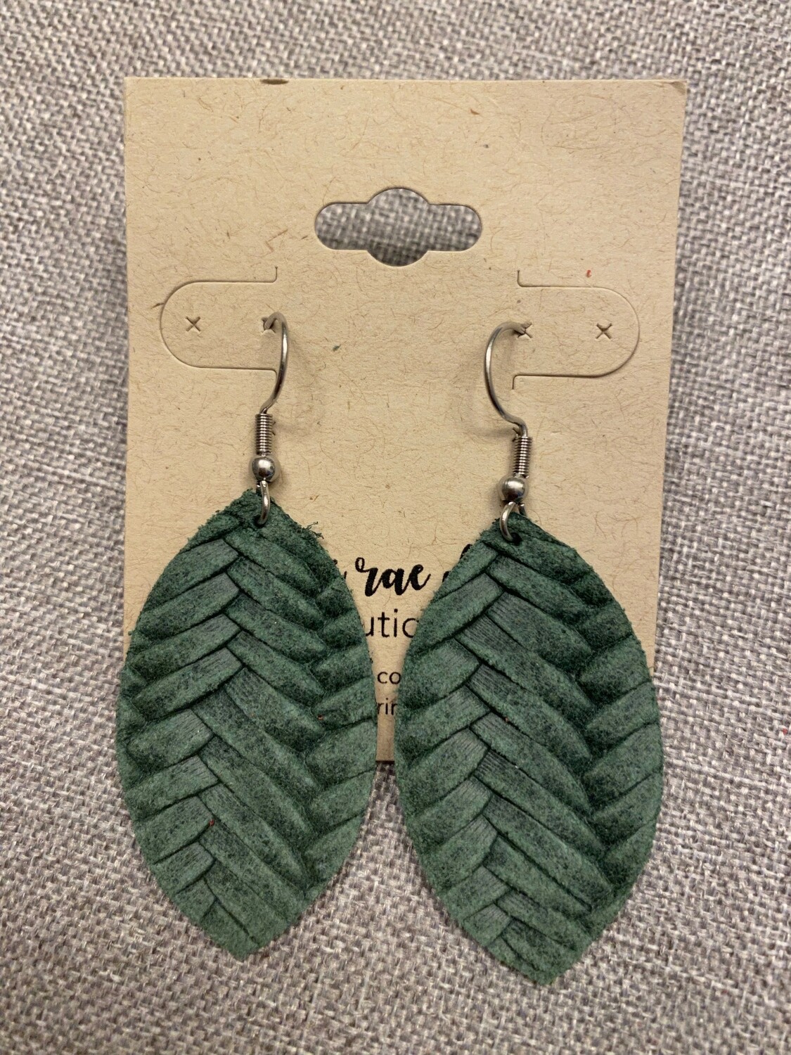 Pine Green Braided Leaf Small
