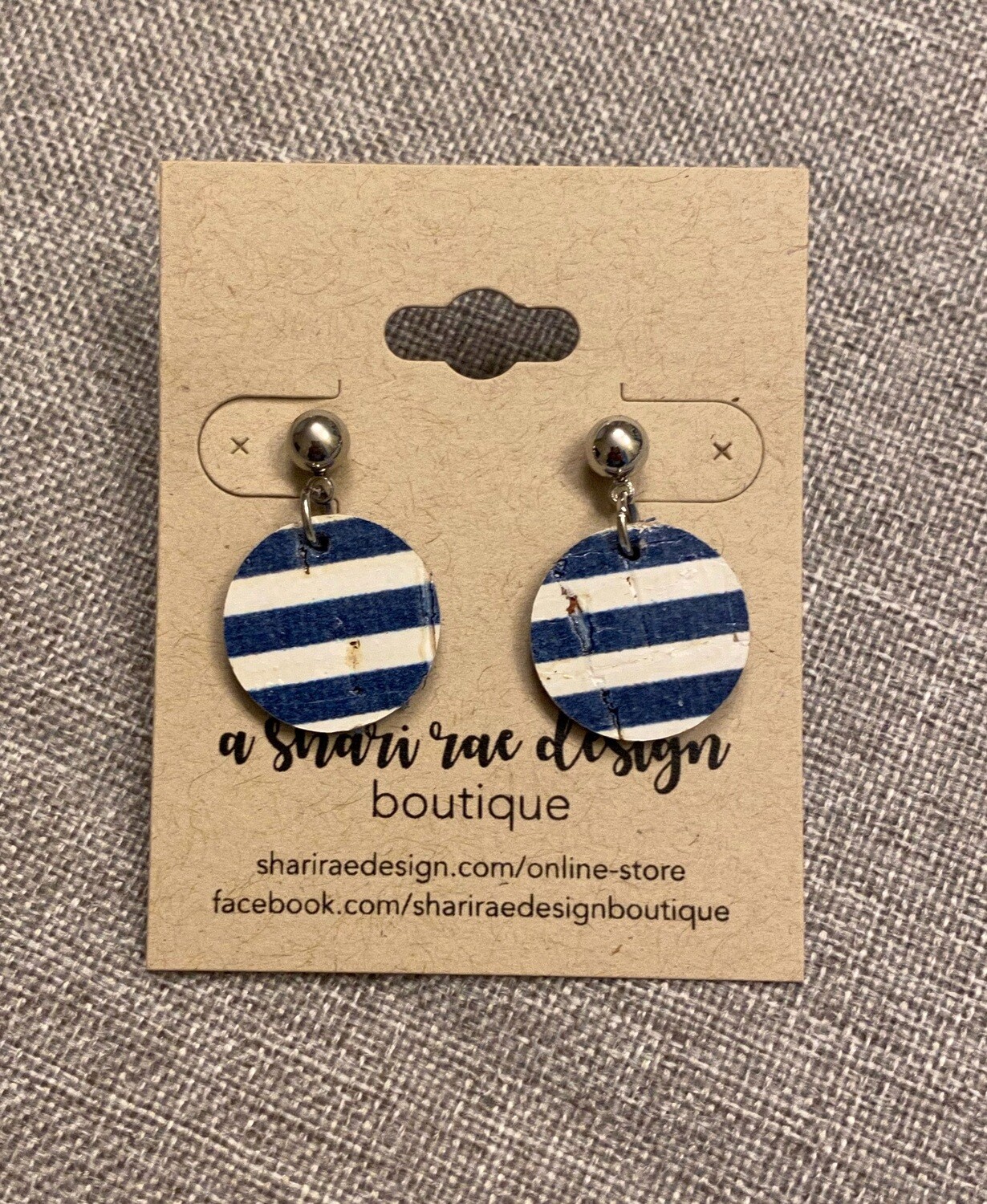 Navy Stripe Post Circles XS