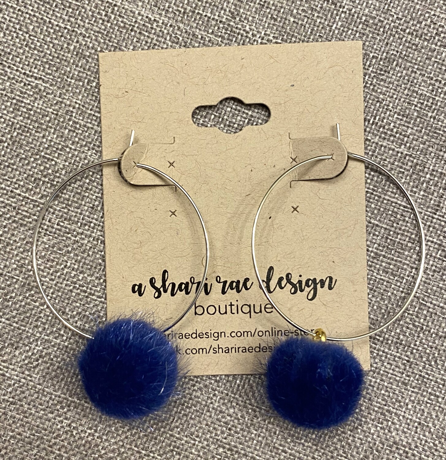 Pom Pom Hoops - Blue