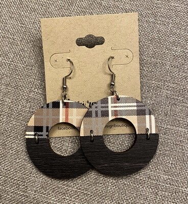 Burberry &amp; Black Wood Half Moon Circle Cutouts