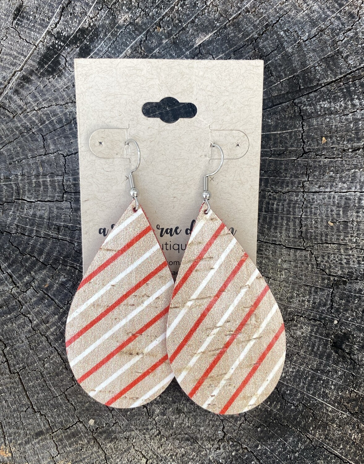Candy Cane Striped Natural Drops XL