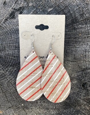 Candy Cane Striped Natural Drops XL