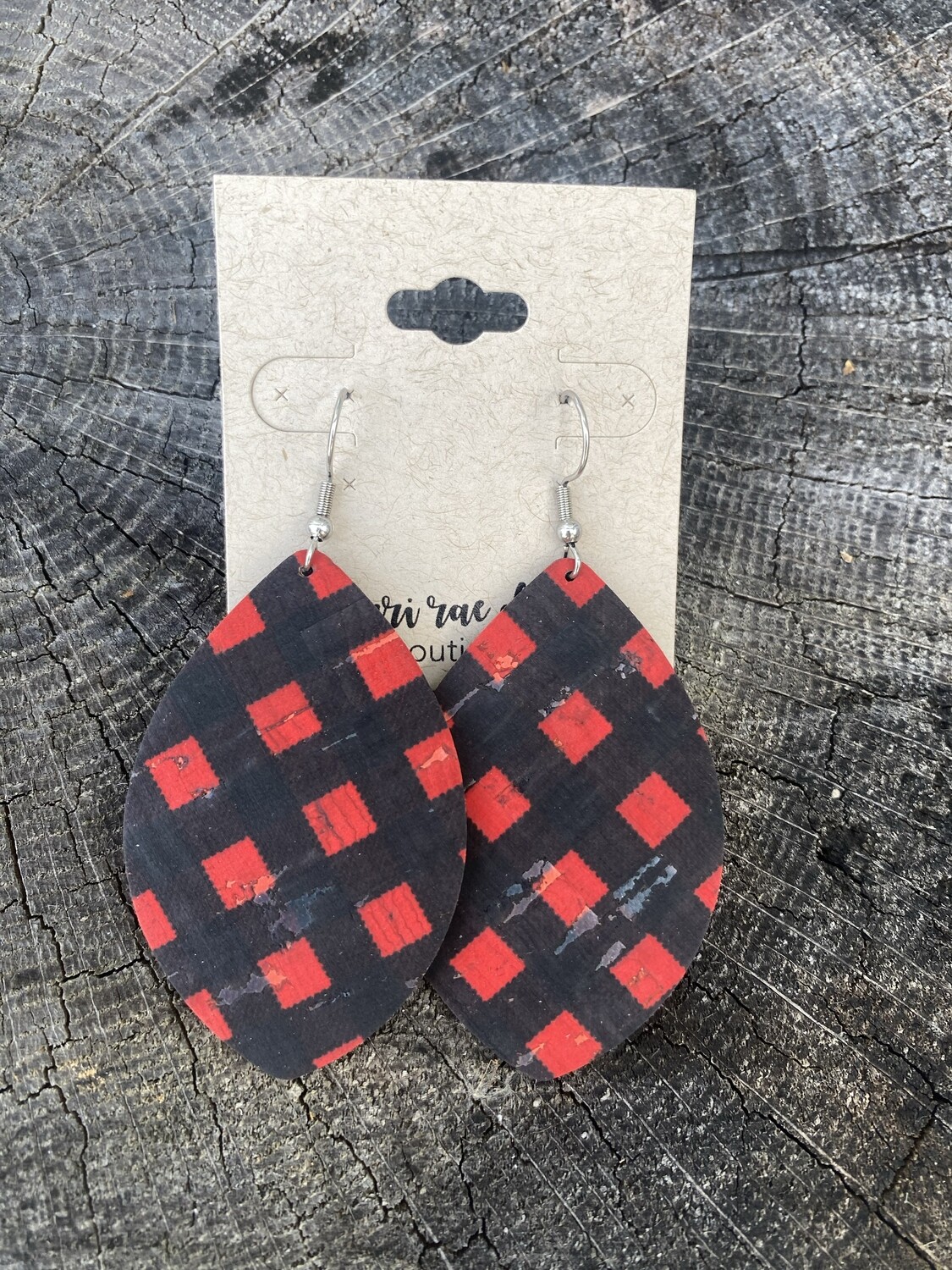 Red &amp; Black Basket Weave Leaf XL