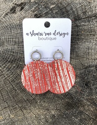 Red Holiday Shimmer Open Ring Circles Large