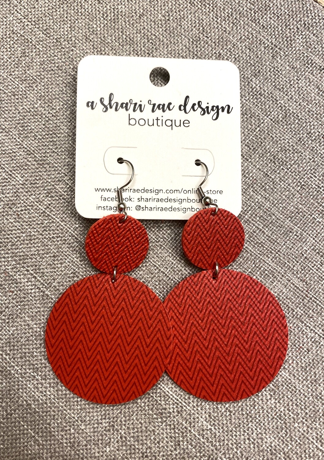 Red Chevron Double Circles