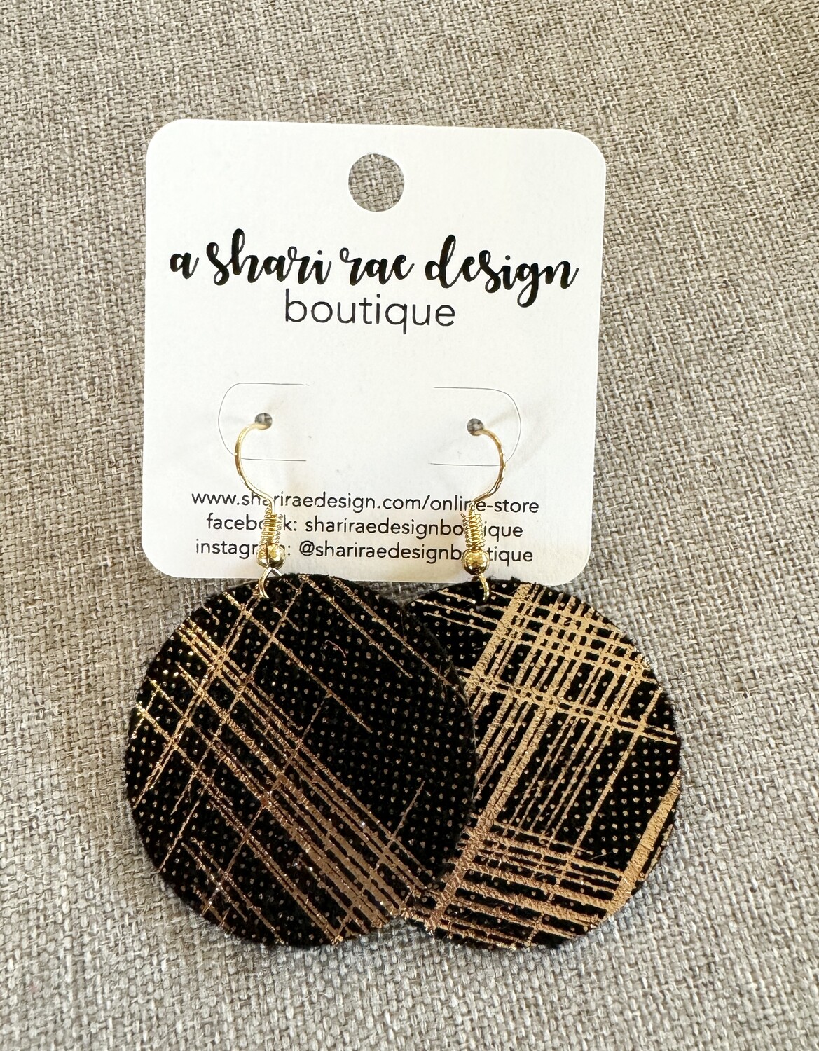 Black &amp; Gold Shimmer Large Circles