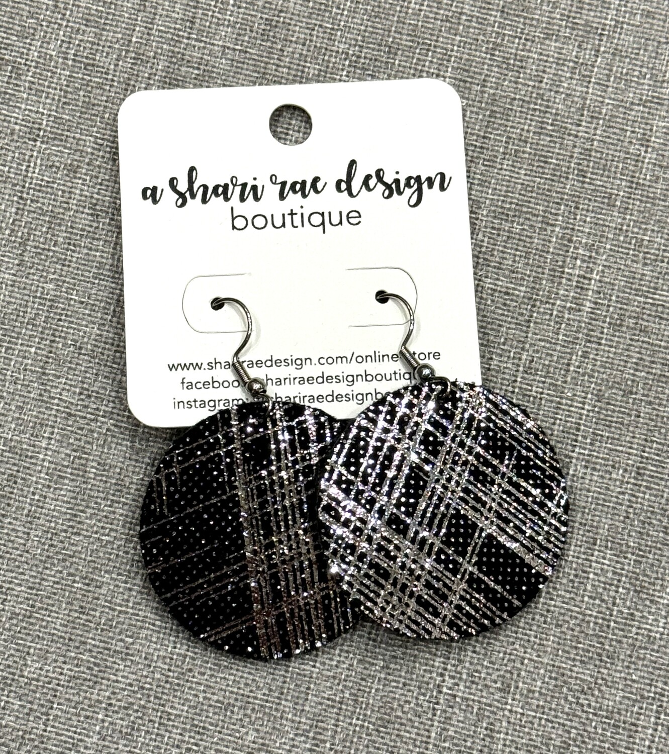 Black &amp; Silver Shimmer Circles