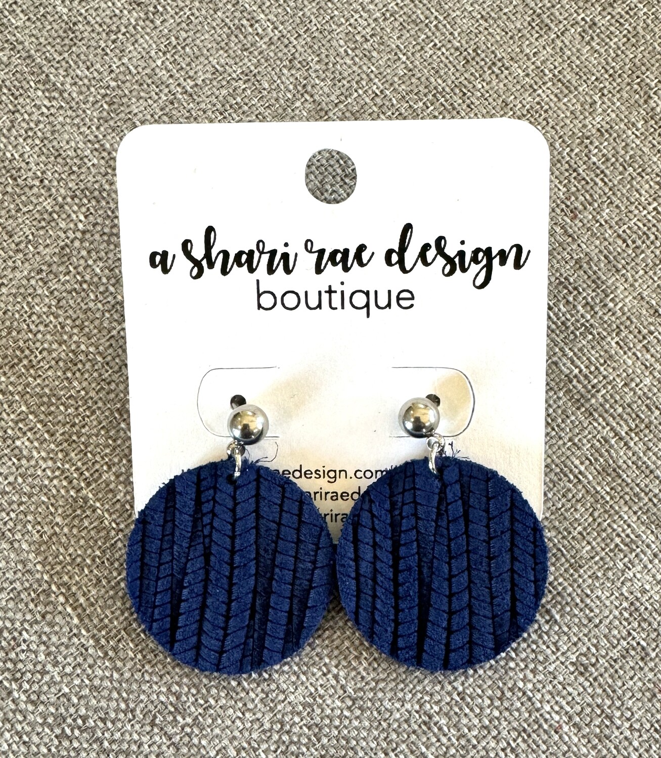 Bold Blue Small Circle Studs
