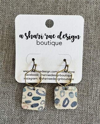 Blue Pebbled Brass Hexagon Squares