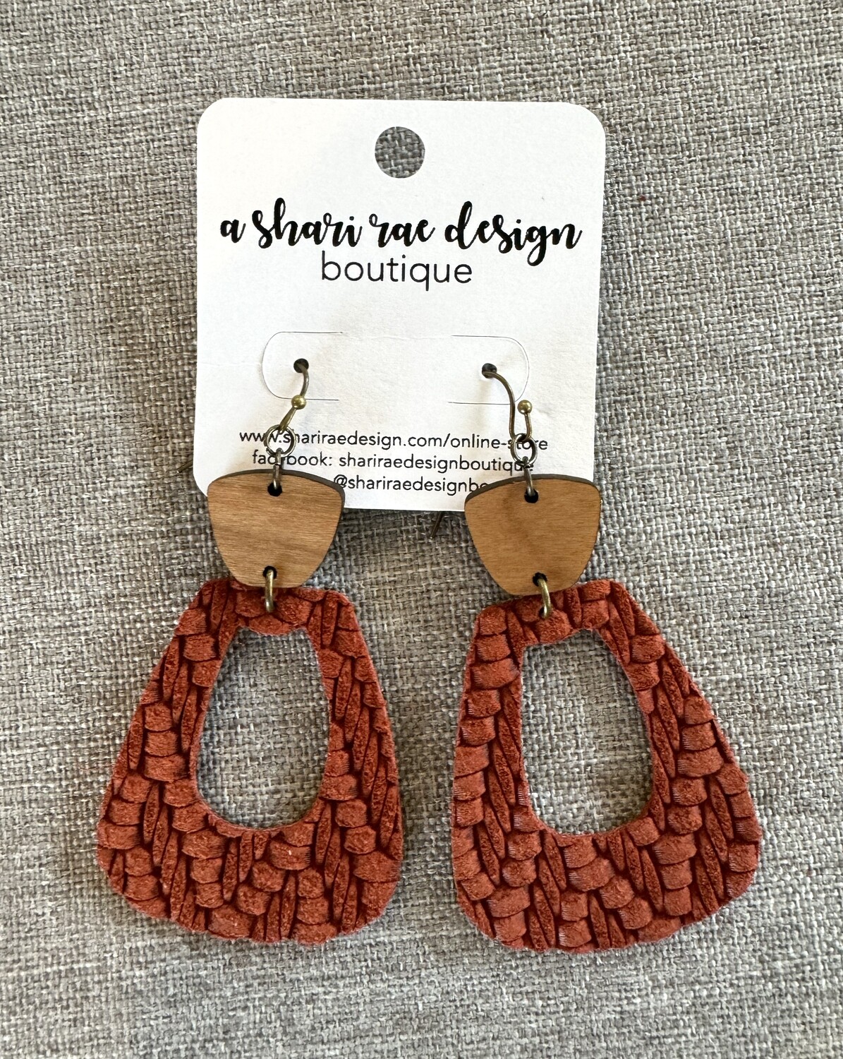 Burnt Orange Trapezoids with Wood