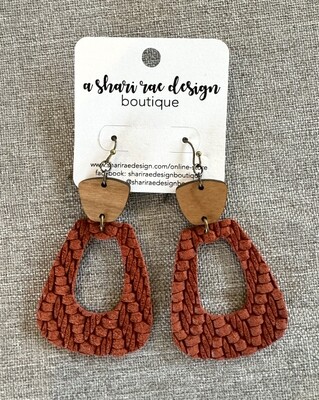 Burnt Orange Trapezoids with Wood