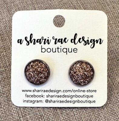 Gold Crystal Chunky Circle Studs 12mm