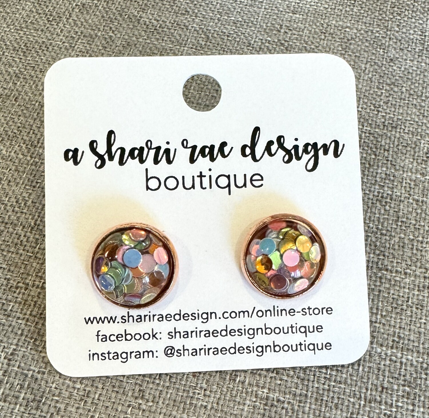 Confetti Circle Dome Studs 12mm
