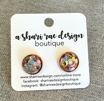 Confetti Circle Dome Studs 12mm