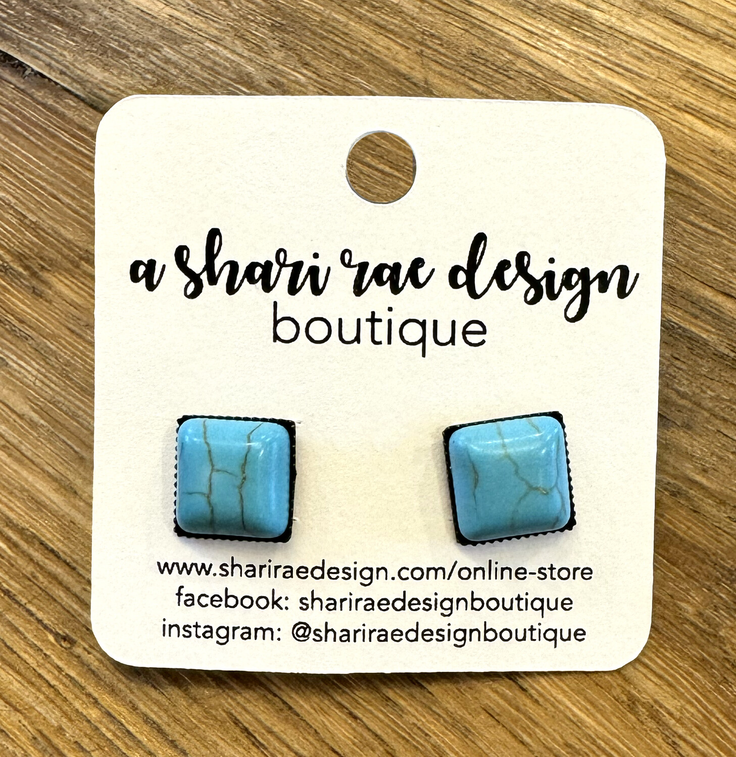 Turquoise Square Studs 10mm