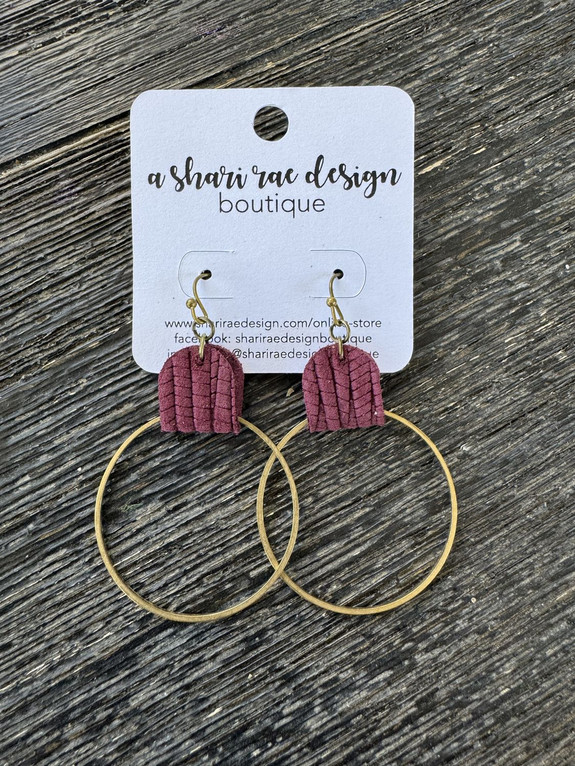 Cranberry Large Brass Foldovers