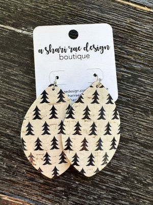 Black &amp; White Christmas Tree Petals Leaf XL