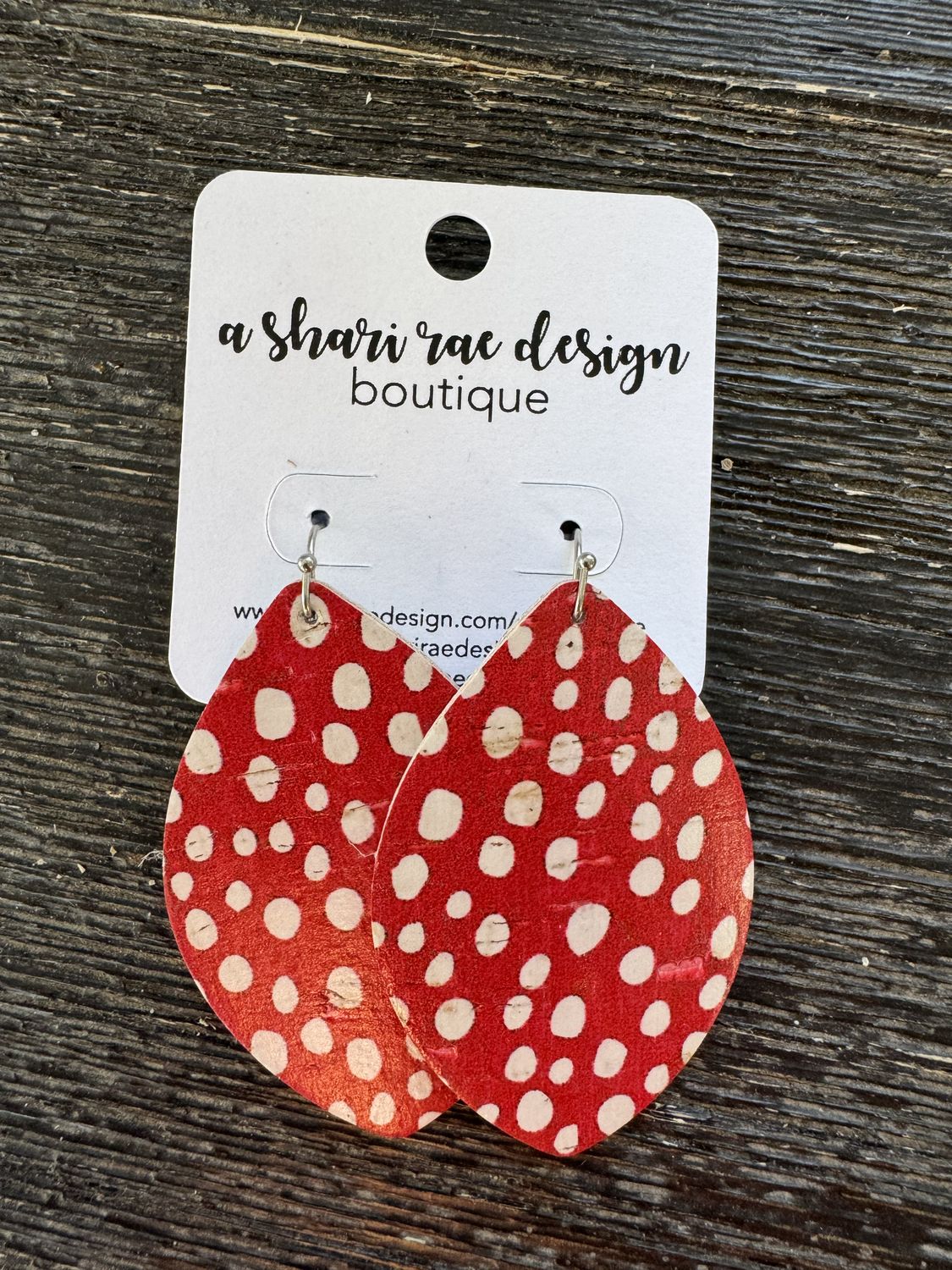 Red &amp; White Polka Dot Petals Leaf XL