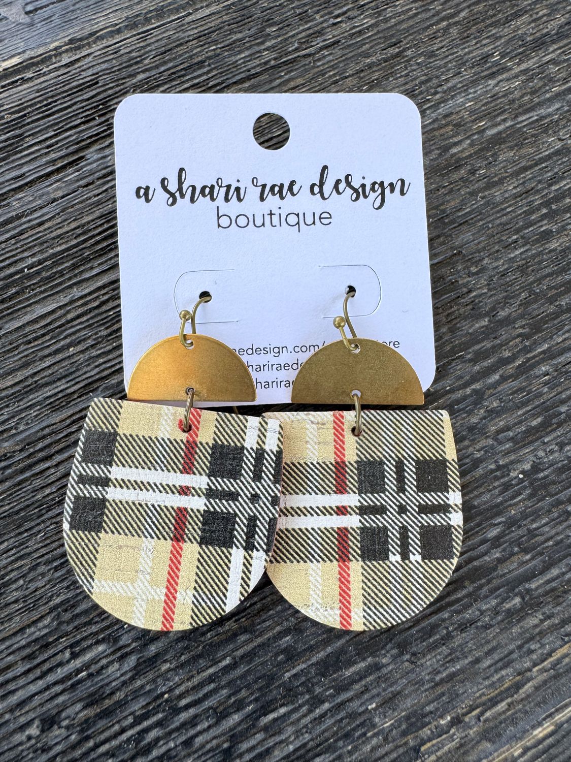 Burberry Plaid Brass Half Moons