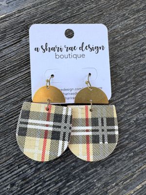 Burberry Plaid Brass Half Moons