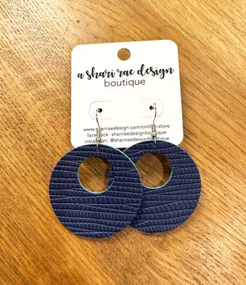 Navy on Teal Vinyl Circle Cutouts