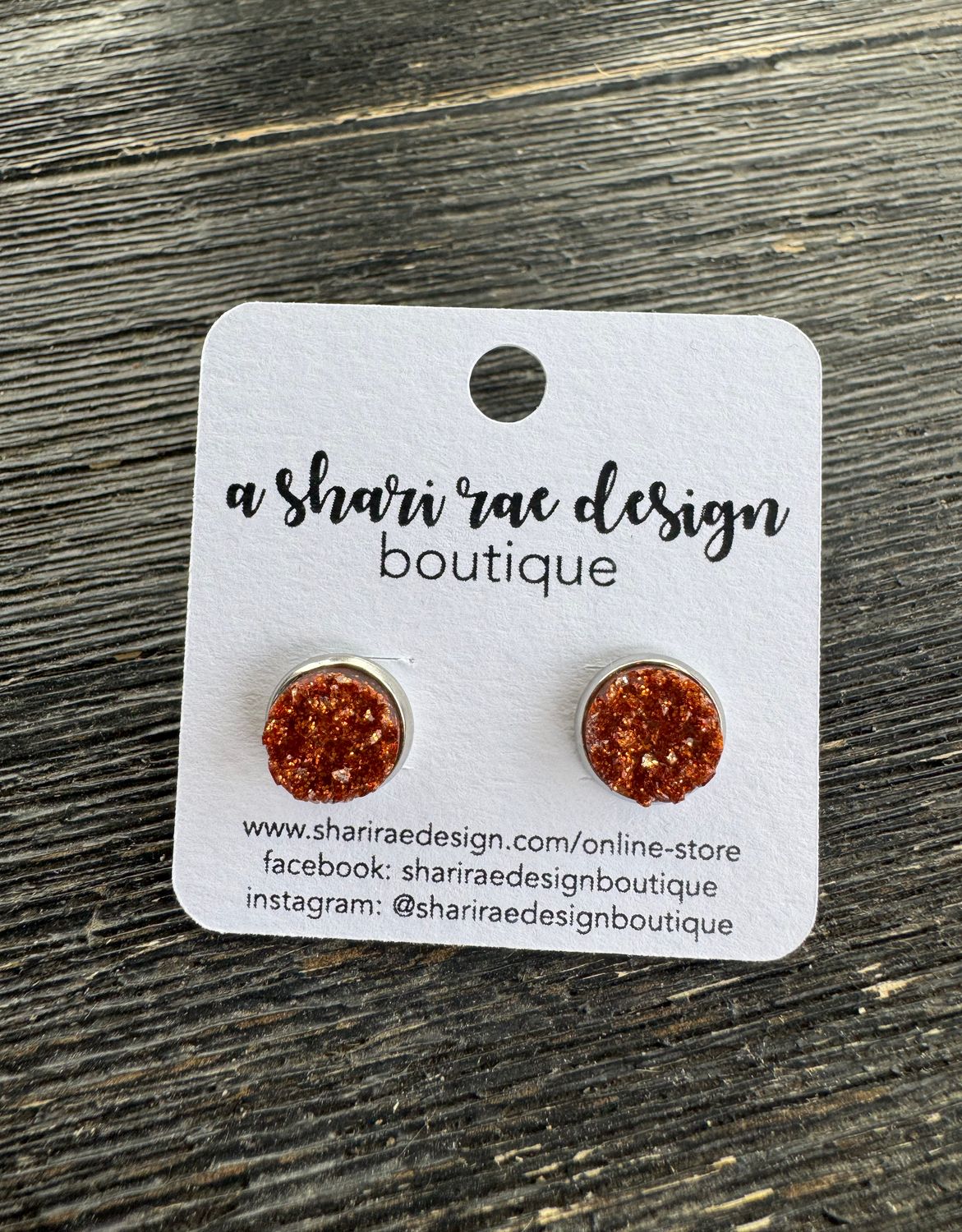 Burnt Orange Chunky Studs 10mm