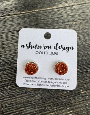Burnt Orange Chunky Studs 10mm