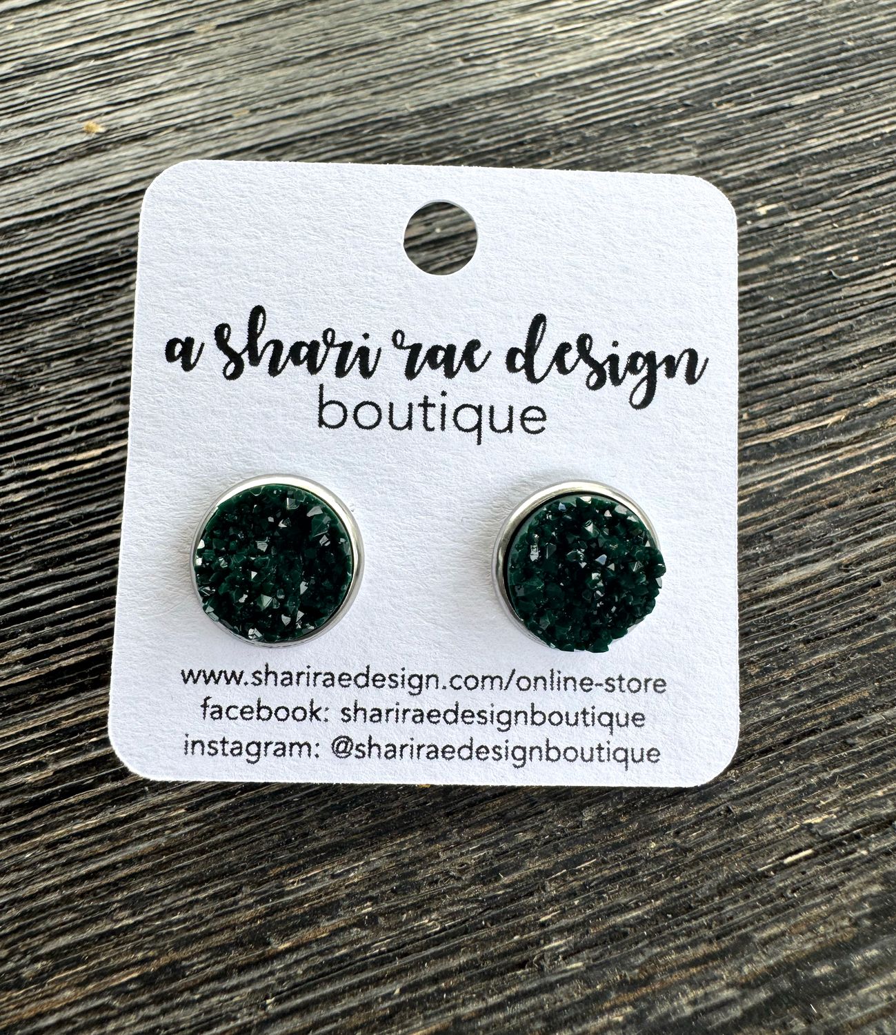 Dark Forest Green Chunky Studs 12mm