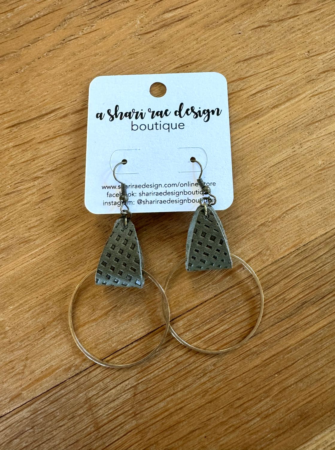 Olive Green Stamped Brass Foldovers