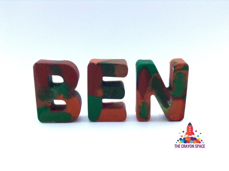 ☆CamoBlast☆ Crayon Name Letter Set in Rocket Ship Gift &quot;Blast Off Box&quot; | FREE STANDARD SHIPPING WITHIN US